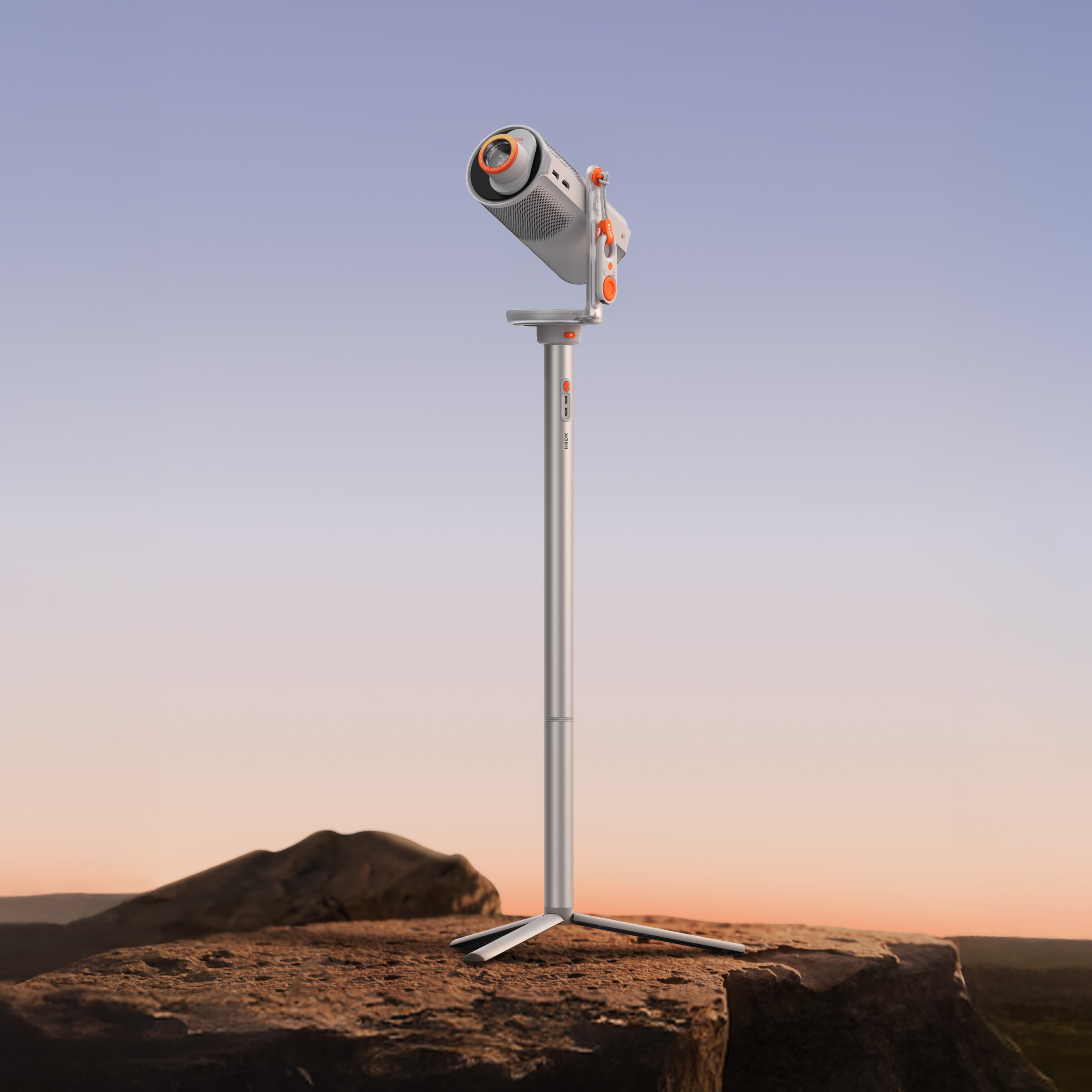 MoGo 4 compact projector features a 360° adjustable built-in stand. You can place it on the table and adjust it to a proper projection angle directly.