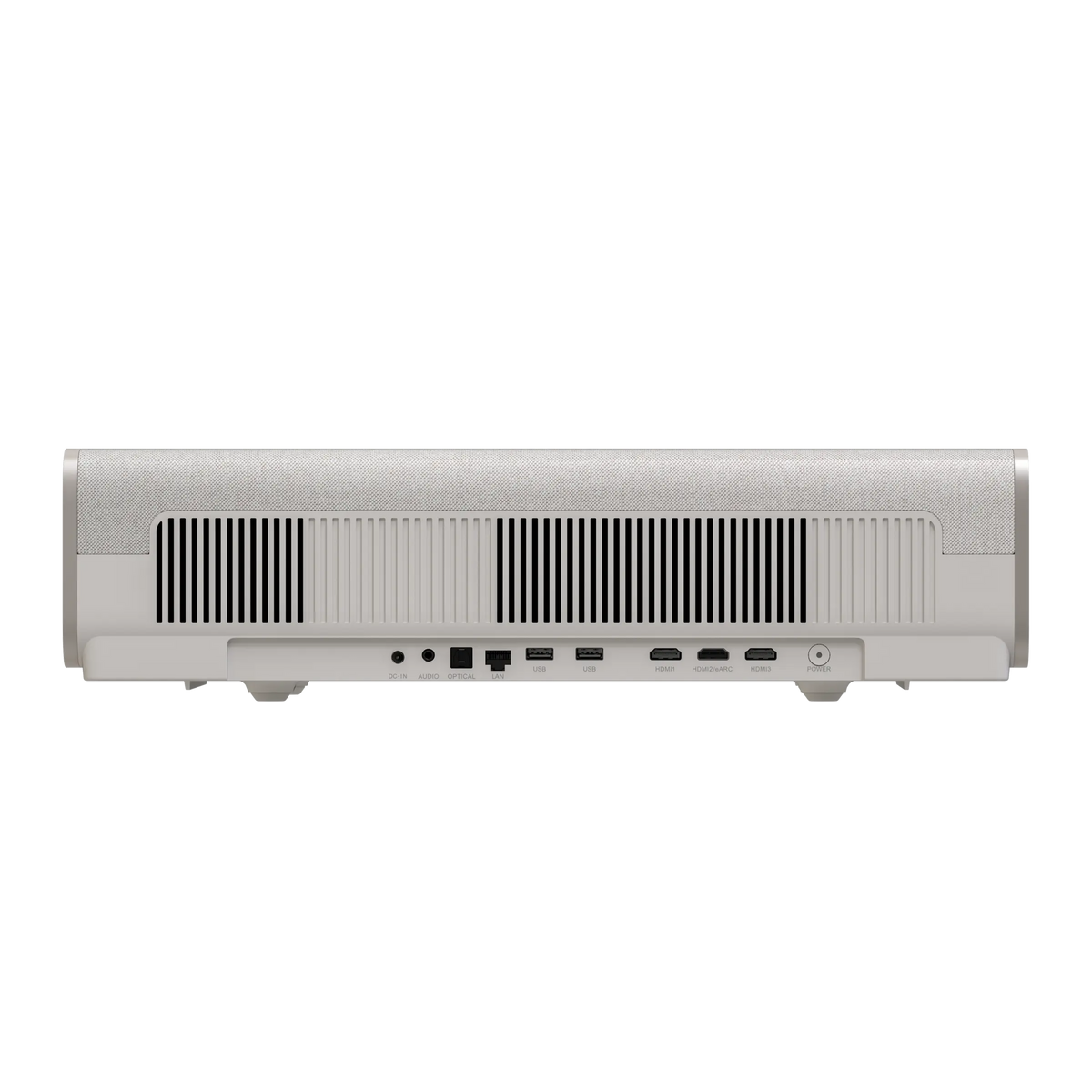 XGIMI MIRA Back View: Input ports include HDMI × 2, HDMI (eARC Supported) × 1 USB × 2 DC × 1 LAN × 1